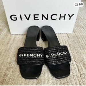 Givenchy Black and White 4G Heel Sandals
